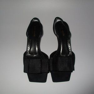 Kate Spade Black Taffeta Bow Sling Back With Heels